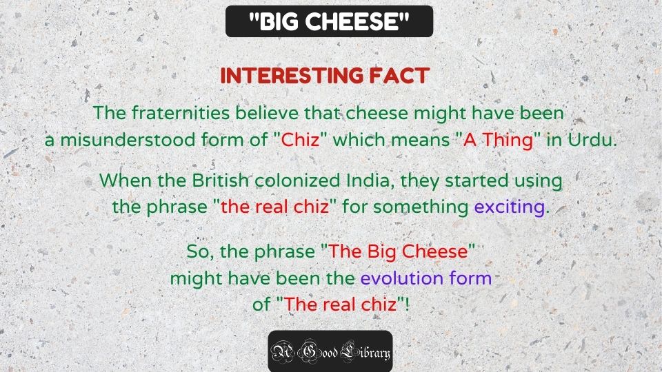 Image Thumbnail for BIG CHEESE – ENGLISH IDIOM: DEFINITION, MEANING, EXAMPLES