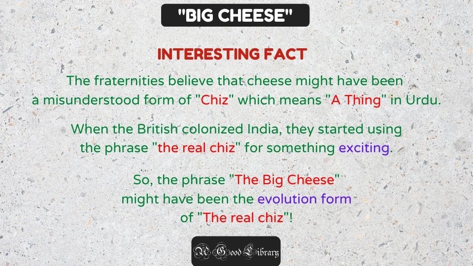 Big Cheese English Phrase Definition, Meaning, Examples